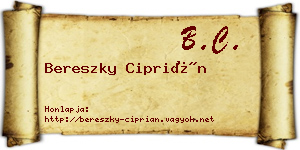 Bereszky Ciprián névjegykártya